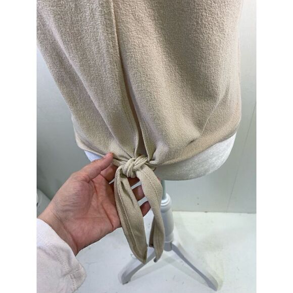 Alya Beige Open Back Wrap Blouse - Picture 7 of 11